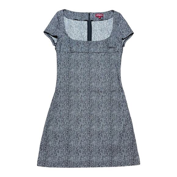 STAUD Dresses & Skirts - Staud Square Neck Textured Herringbone Corset Cap Sleeve Mini Dress Small